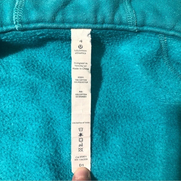Lululemon teal and light grey striped scuba hoodie  (4) - Picture 5 of 11